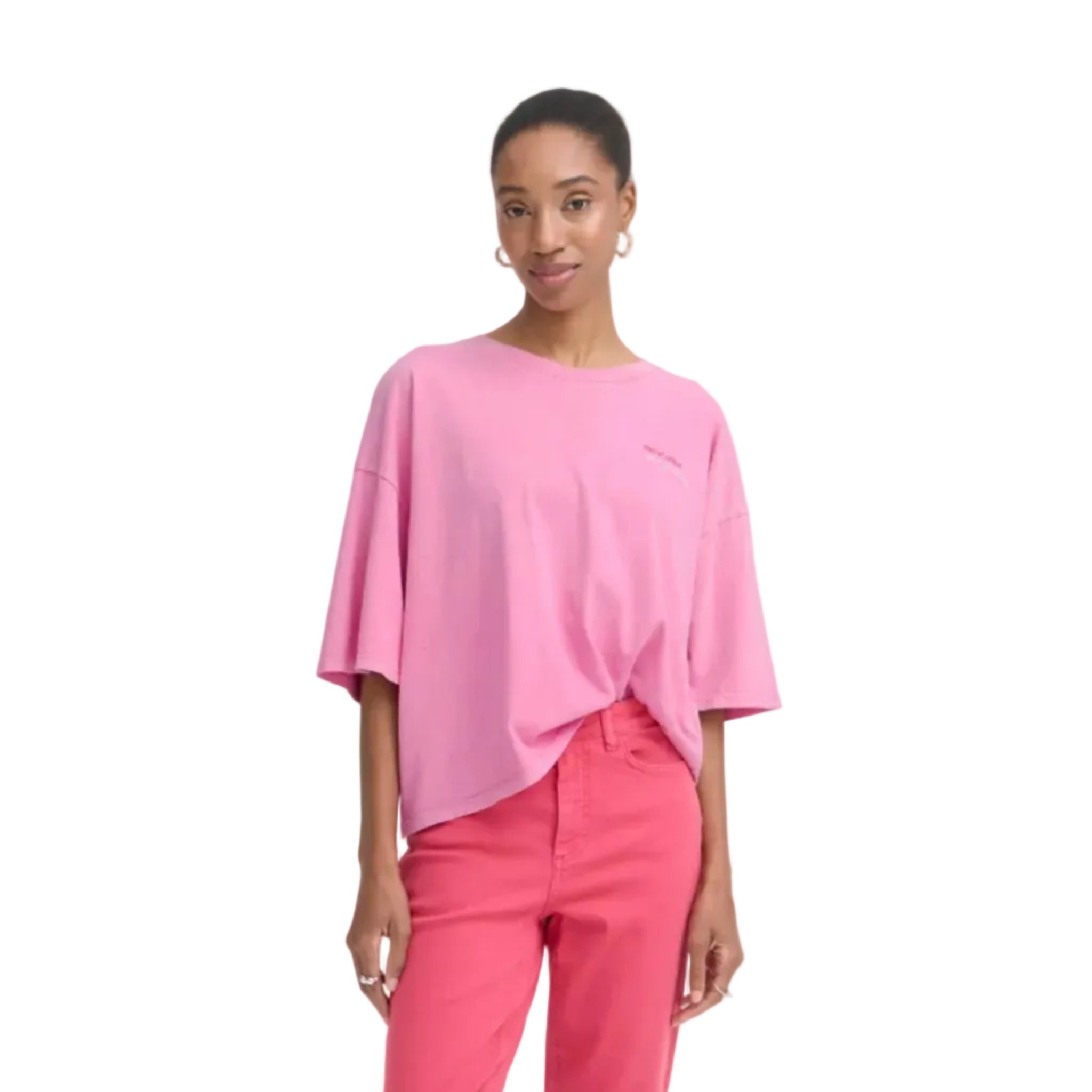 Ichi women's pink cotton t-shirt