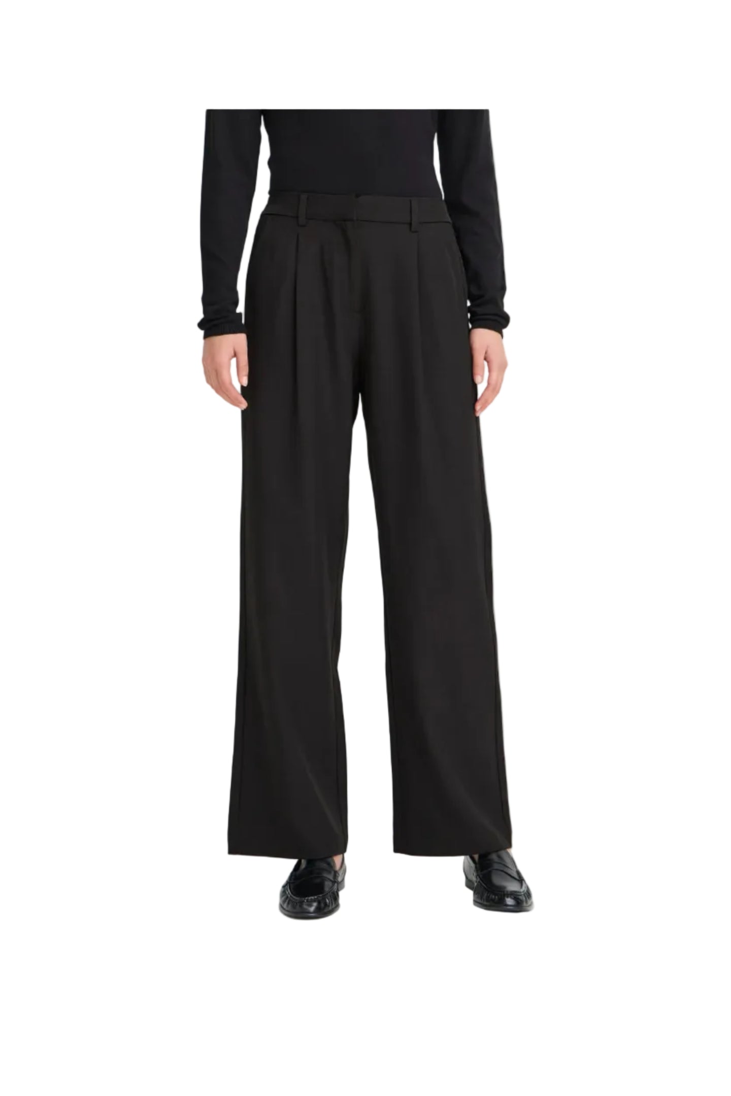Ichi Womens Ihfava Wide Trousers Black
