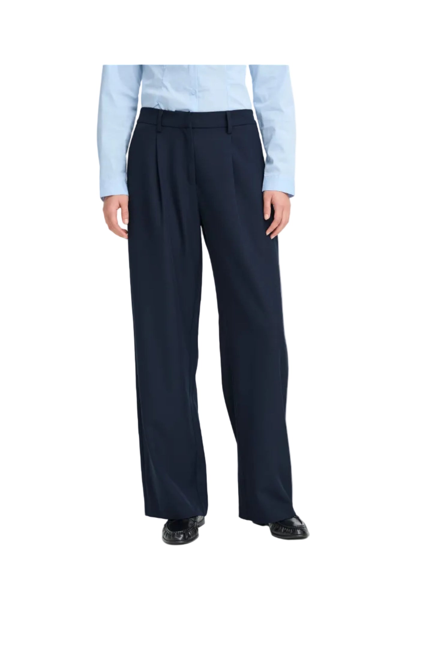 Ichi Womens Ihfava Wide Trousers Navy