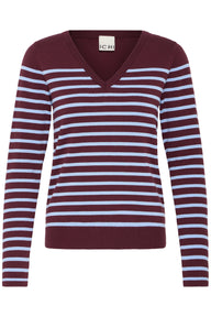 Ichi Womens Jumper IHLuls Zinfadel Allure Stripe