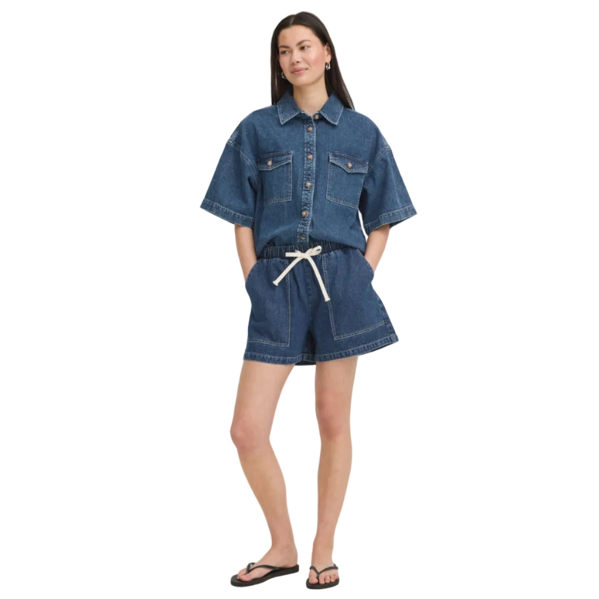 Ichi Womens Shorts Kamina Medium Blue