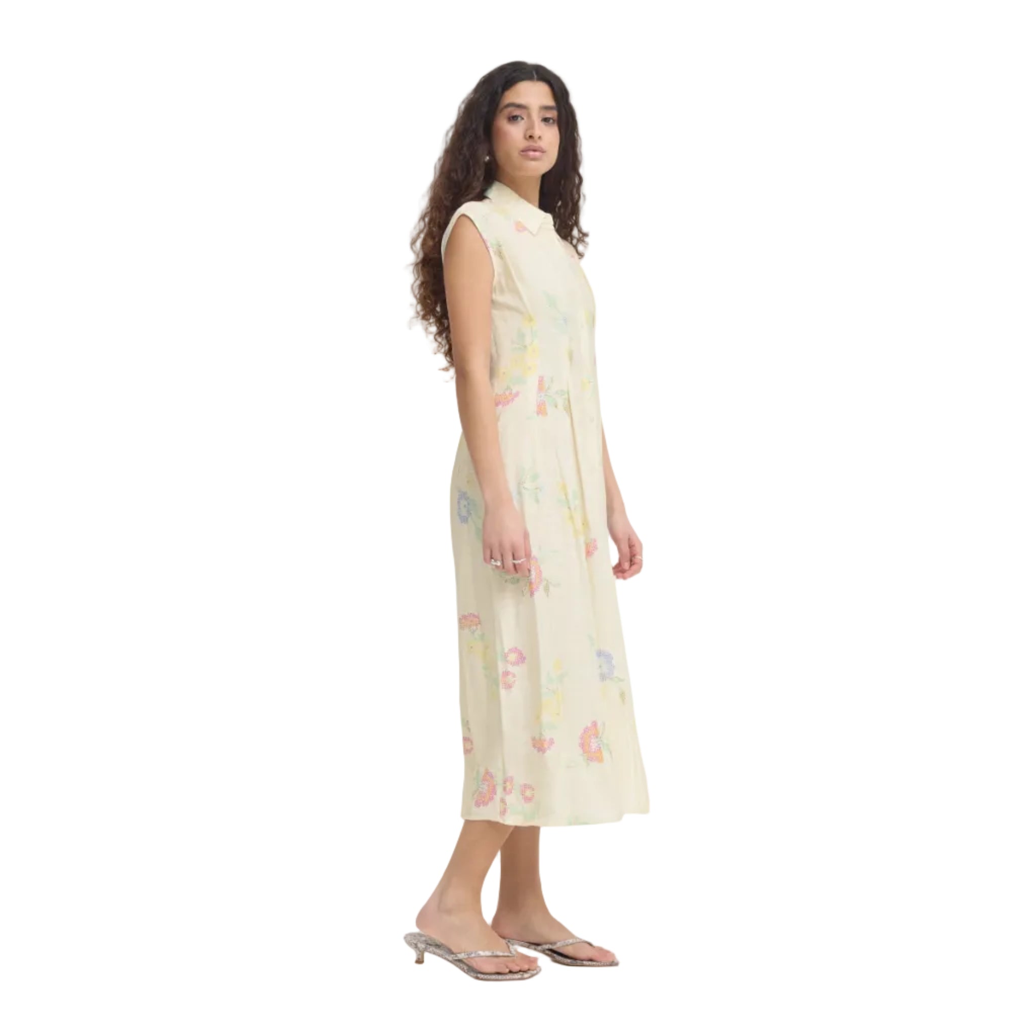 Ichi Womens Ihginni Dress Cross Stitch Flowers