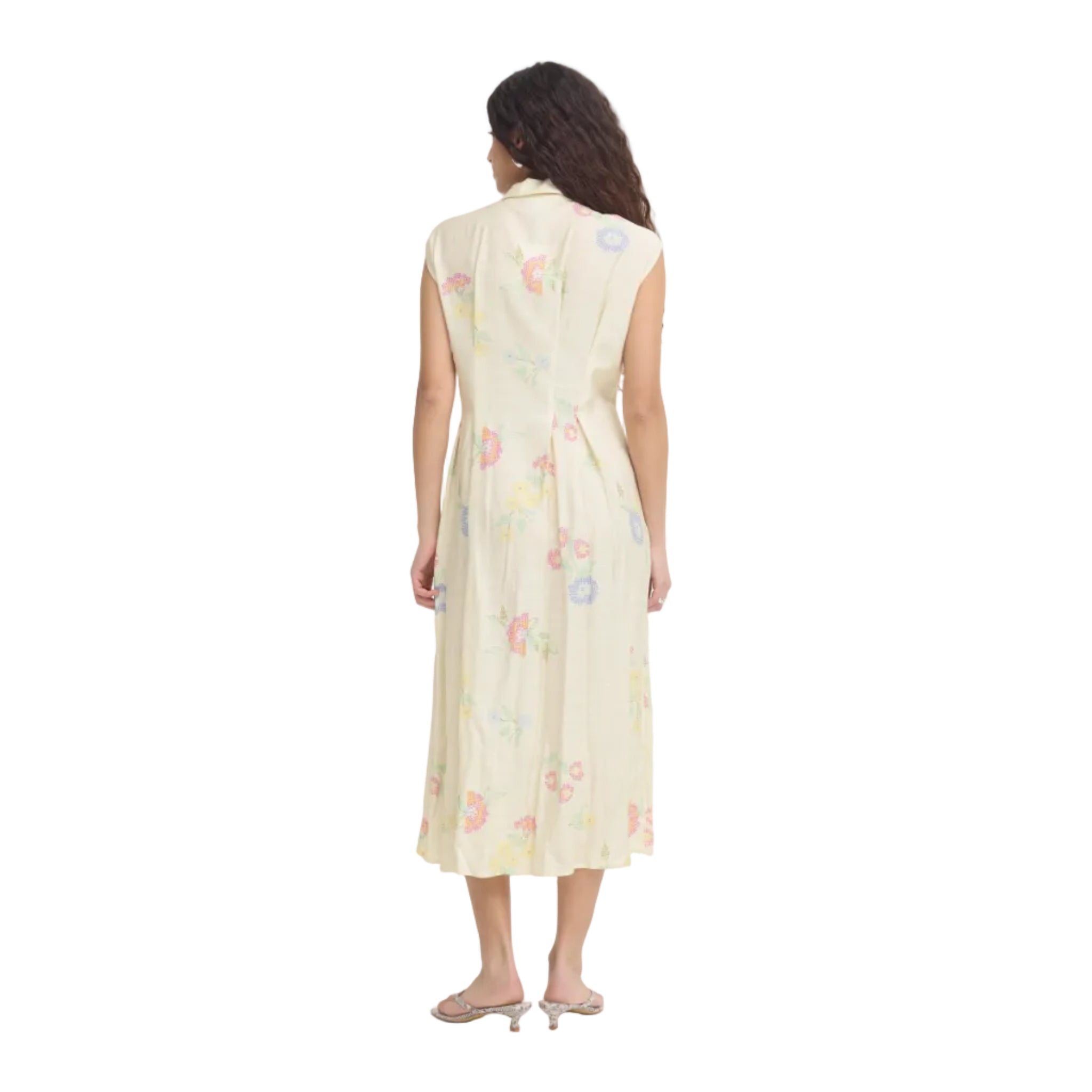 Ichi Womens Ihginni Dress Cross Stitch Flowers