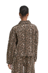Ichi Womens Ihbrokes Casual Jacket Leopard