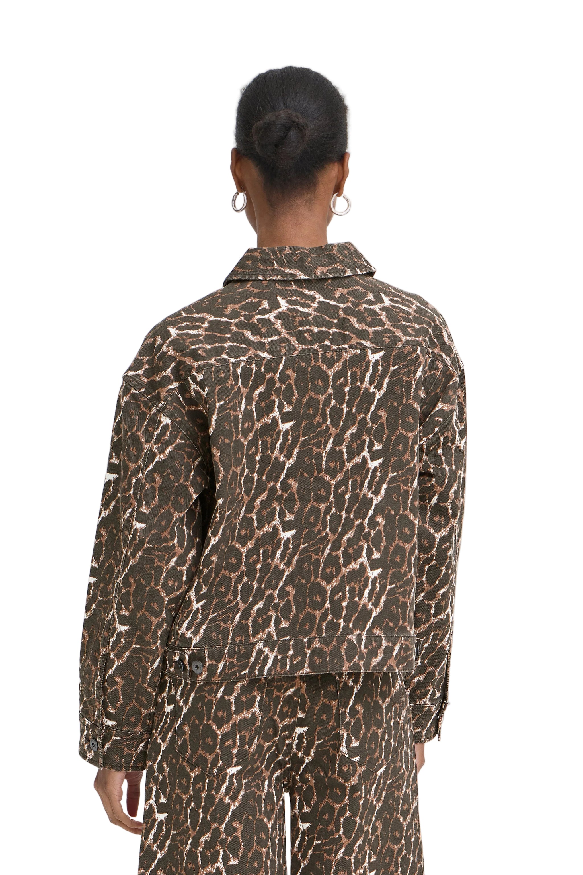 Ichi Womens Ihbrokes Casual Jacket Leopard