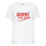 Ichi Womens T-Shirt Camino Cloud Dancer/Salsa