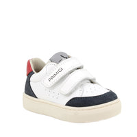 Primigi boys' navy leather trainer with velcro
