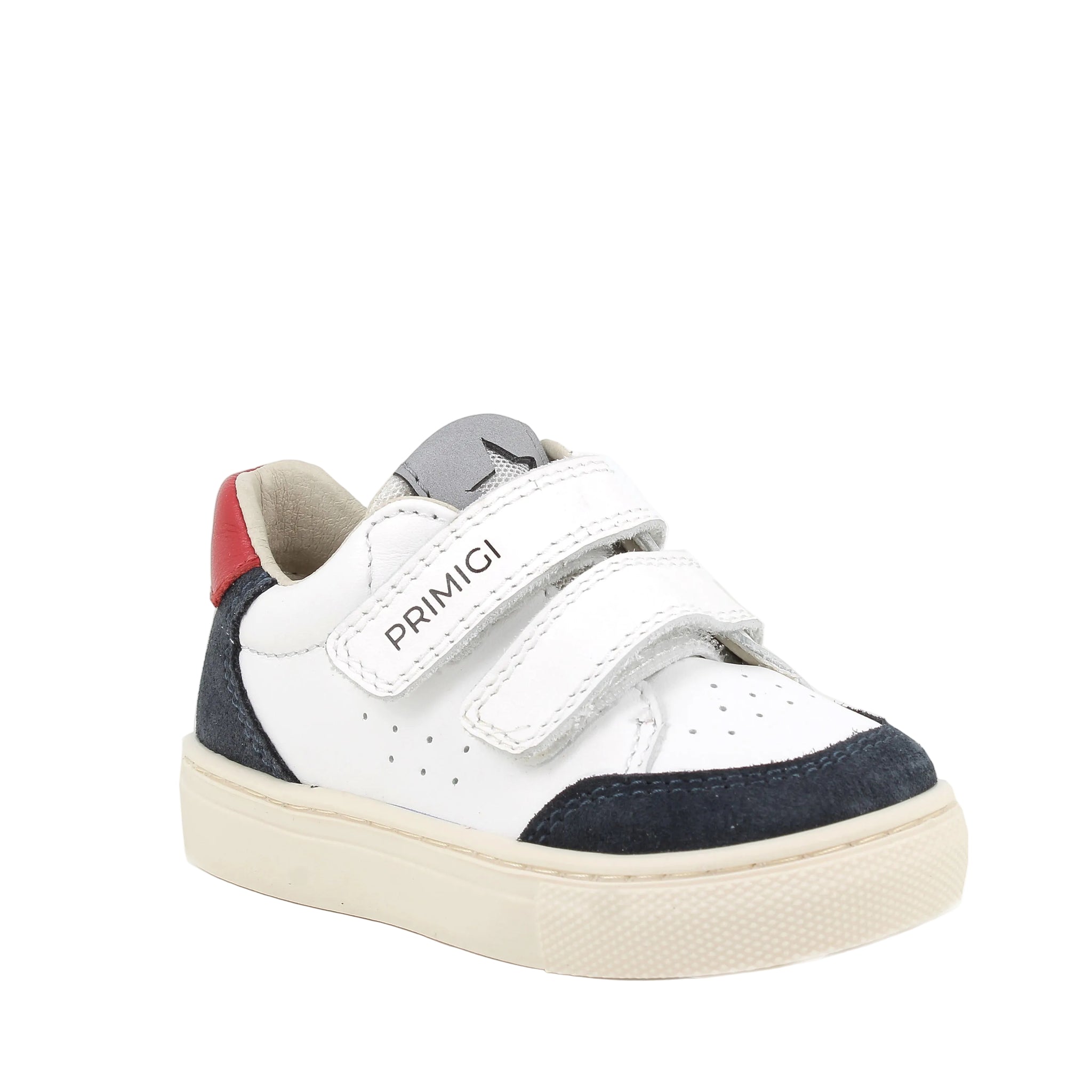 Primigi boys' navy leather trainer with velcro