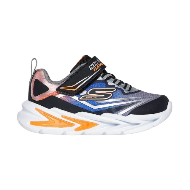 Skechers Boys Trainer S Lights: Flex-Glow Ultra Black/Silver
