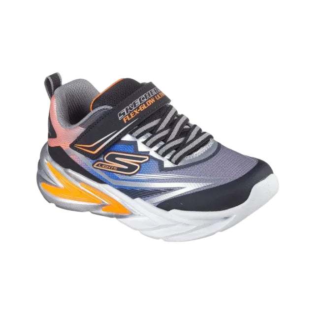 Skechers Boys Trainer S Lights: Flex-Glow Ultra Black/Silver