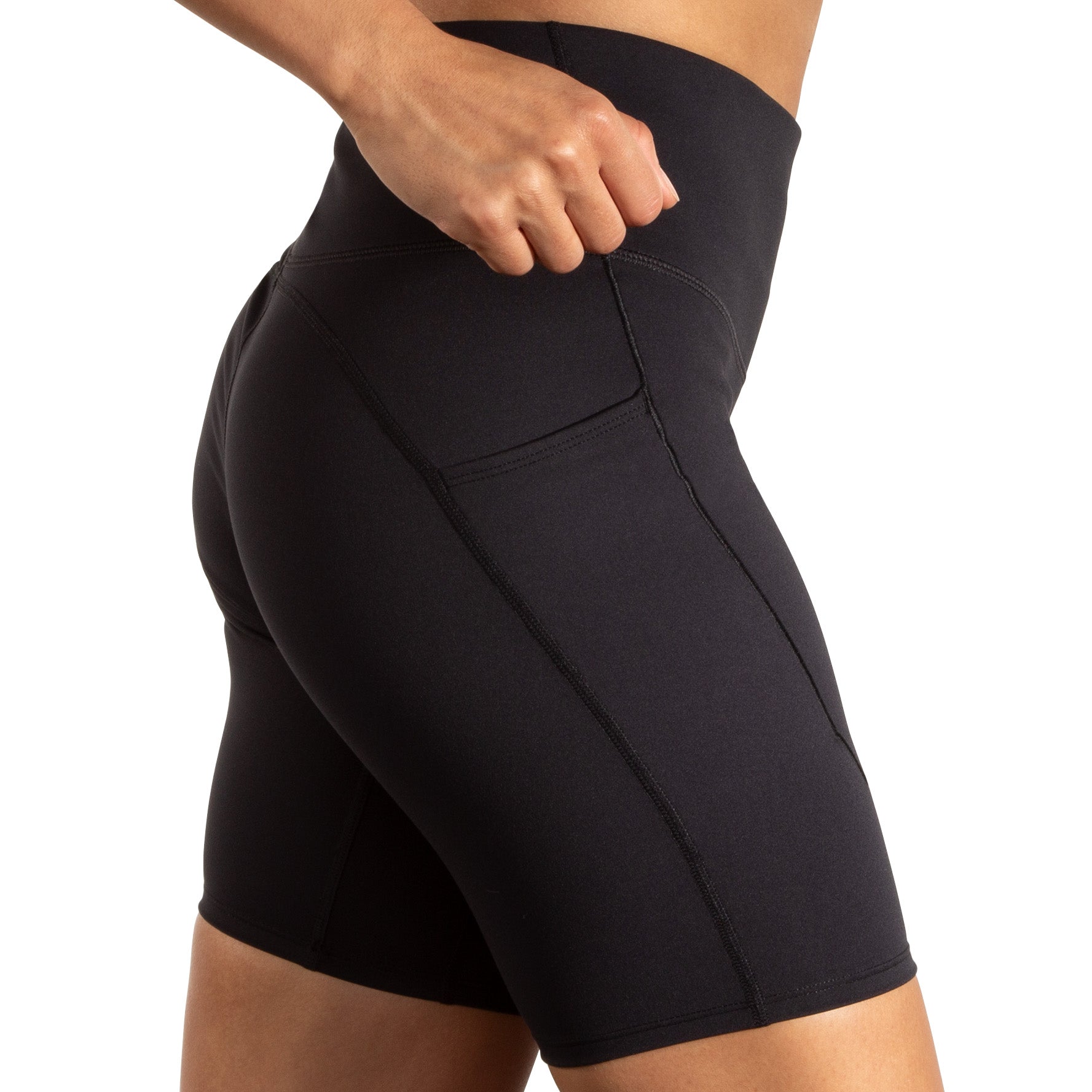 Brooks women's black shorts with drawstring