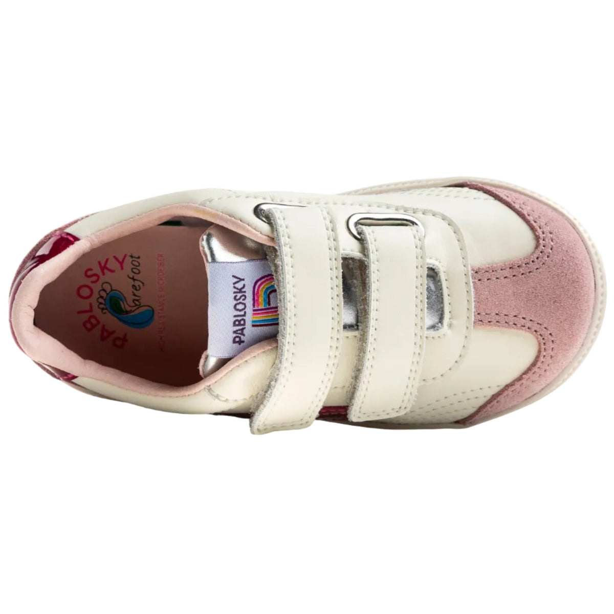 Pablosky girls' white and pink shoe