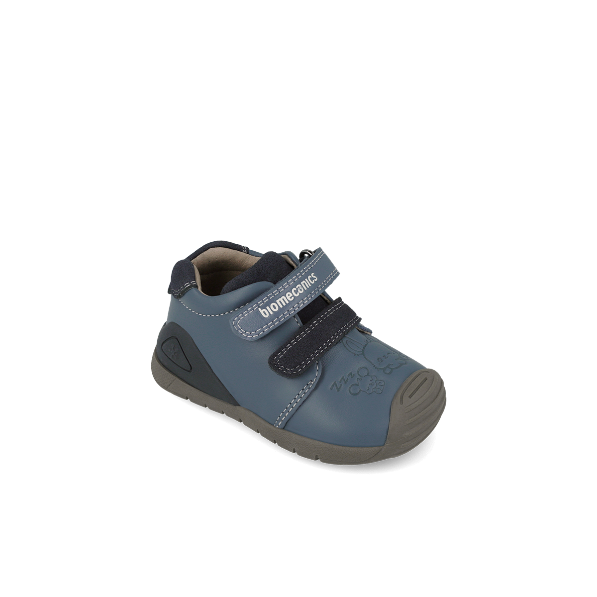 Biomecanics boys' petrol leather shoe with velcro