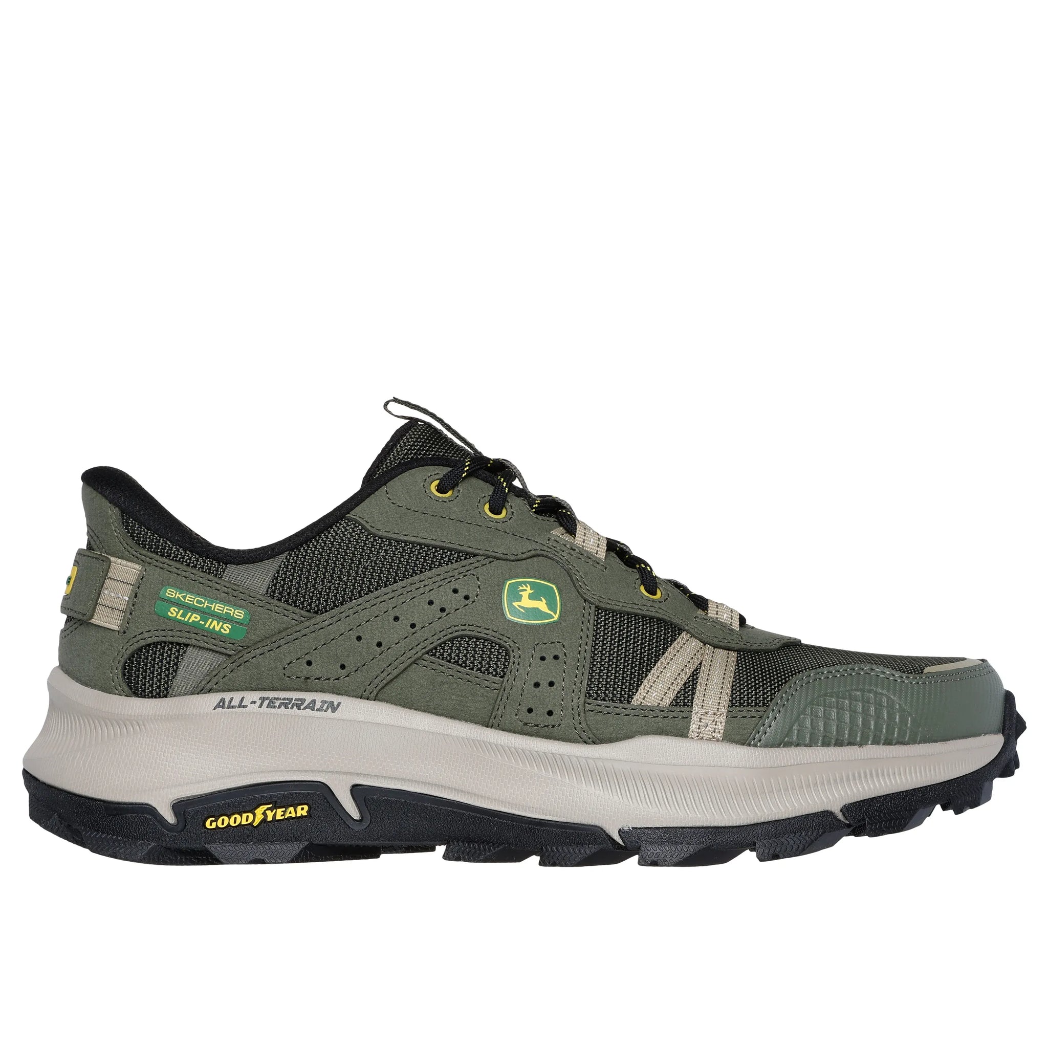 Skechers men's green leather trainer
