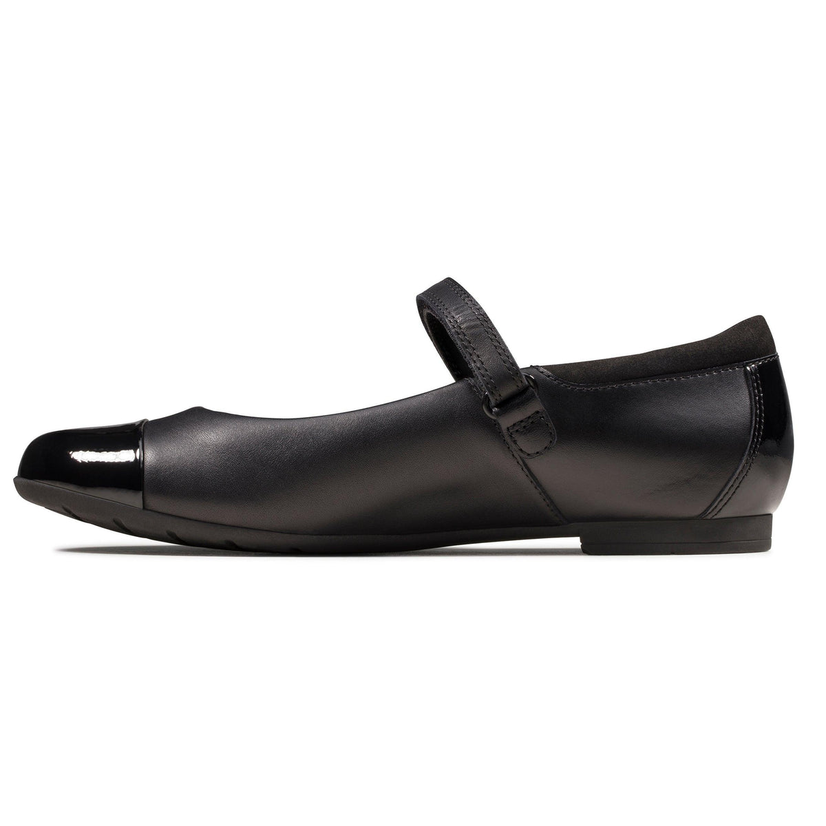 Clarks Girls School Shoe Scala Gem Y Black Leather - Donaghys