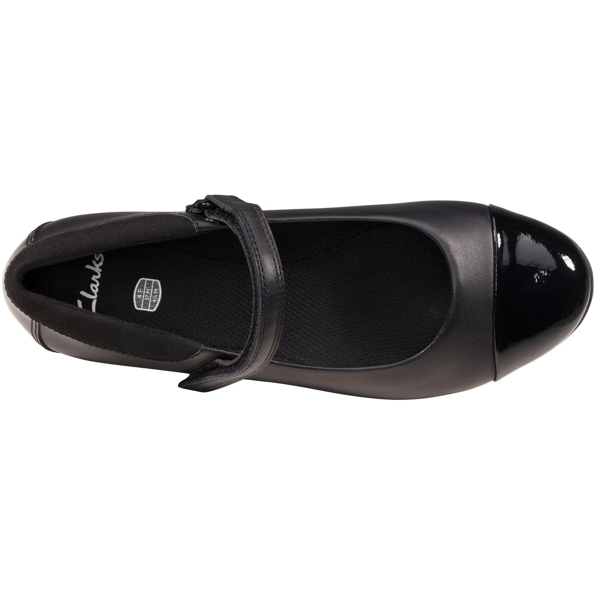 Clarks Girls School Shoe Scala Gem Y Black Leather - Donaghys