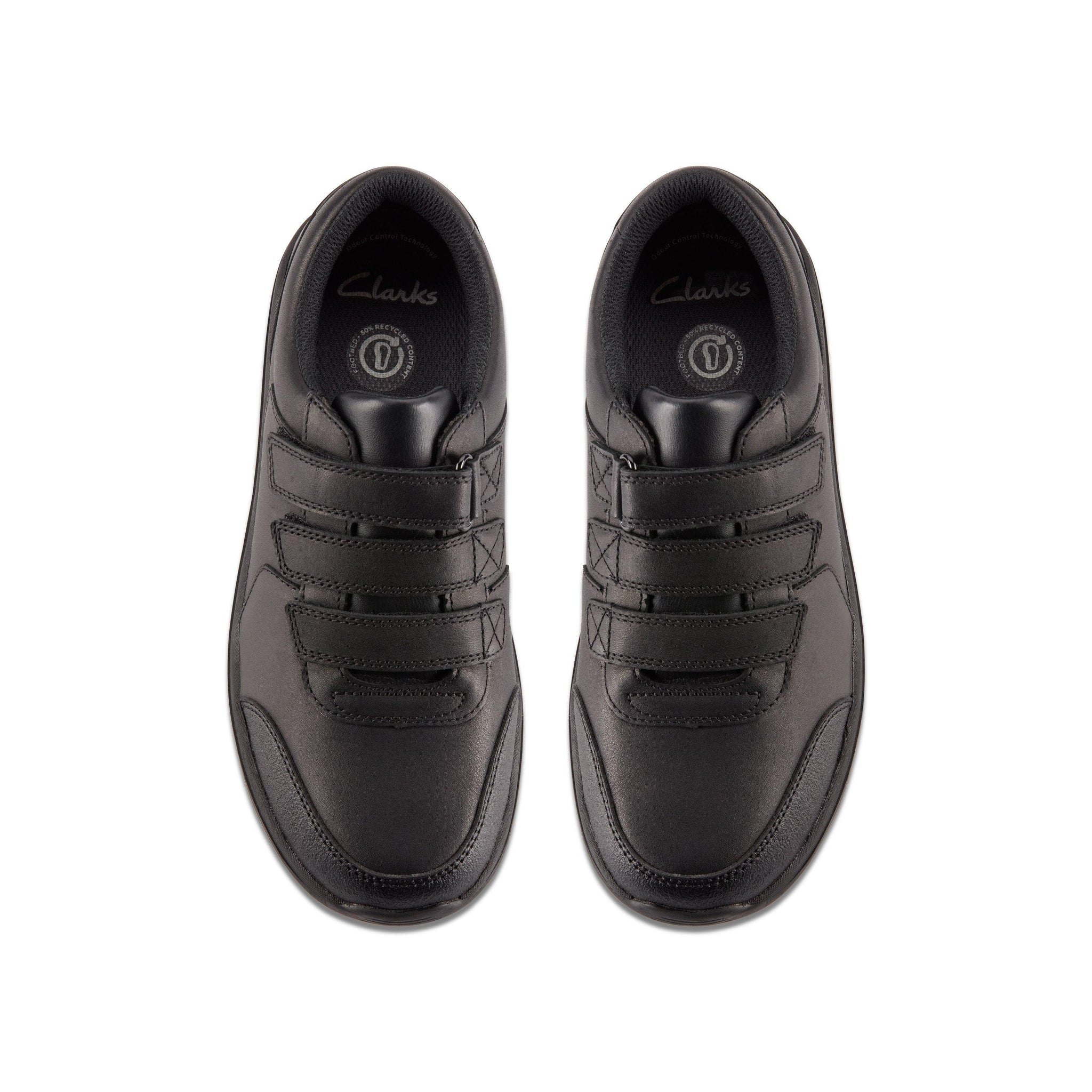 Clarks Boys School Shoe Daze Step 2 Y Black Leather