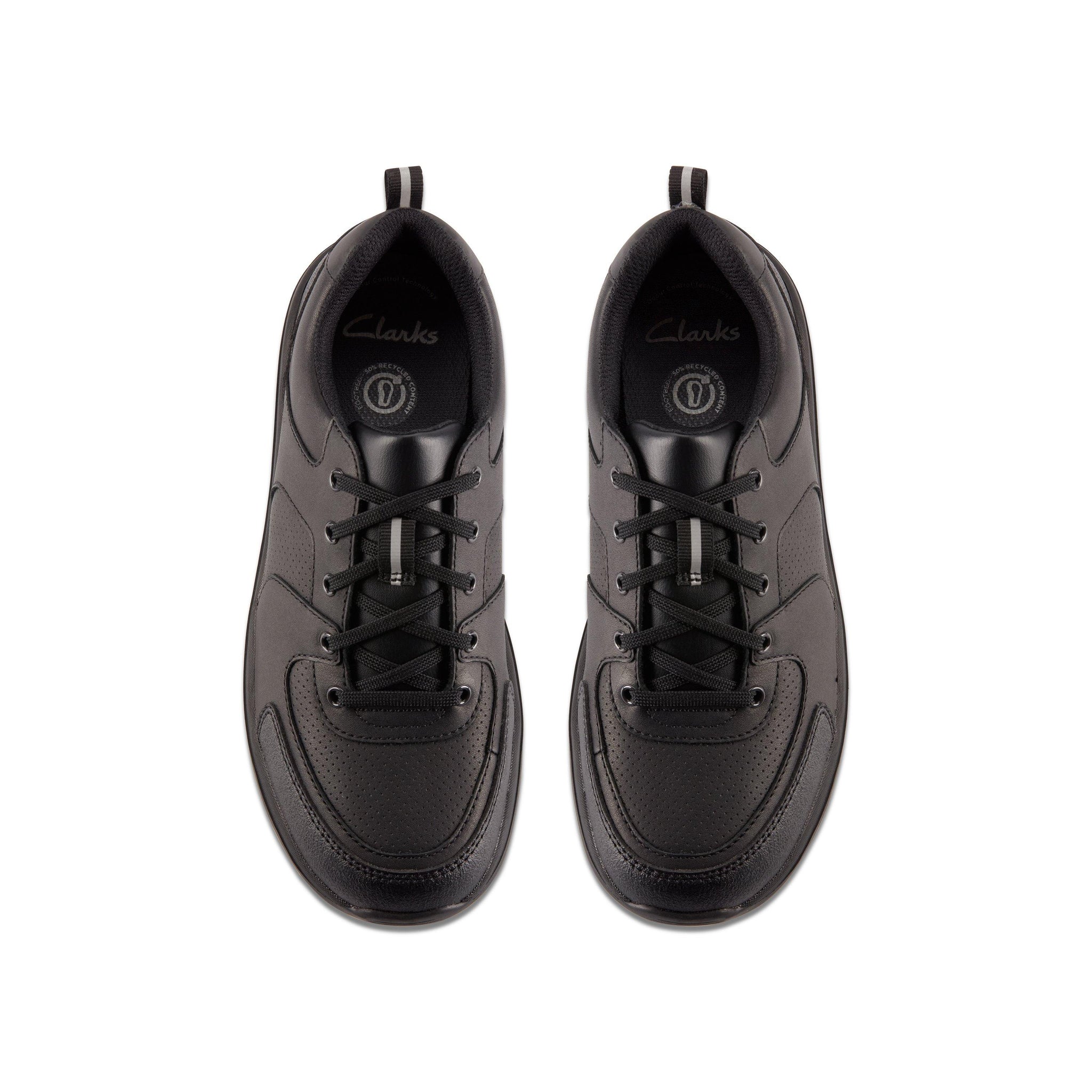 Clarks Boys School Shoe Daze Loop 2 Y Black Leather