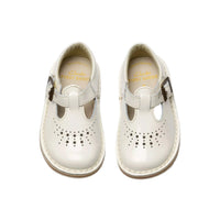 Clarks girls' white patent shoe with velcro