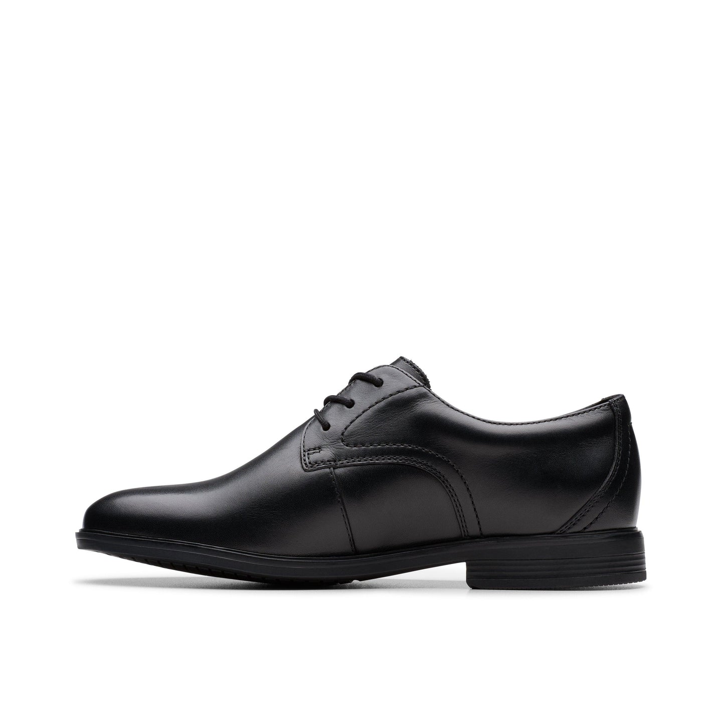 Clarks Boys School Shoe Jonwin Step Y. Black Leather