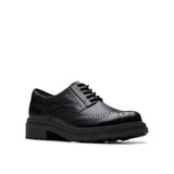Clarks Girls School Shoe Orinoco 3 Derby Black Leather