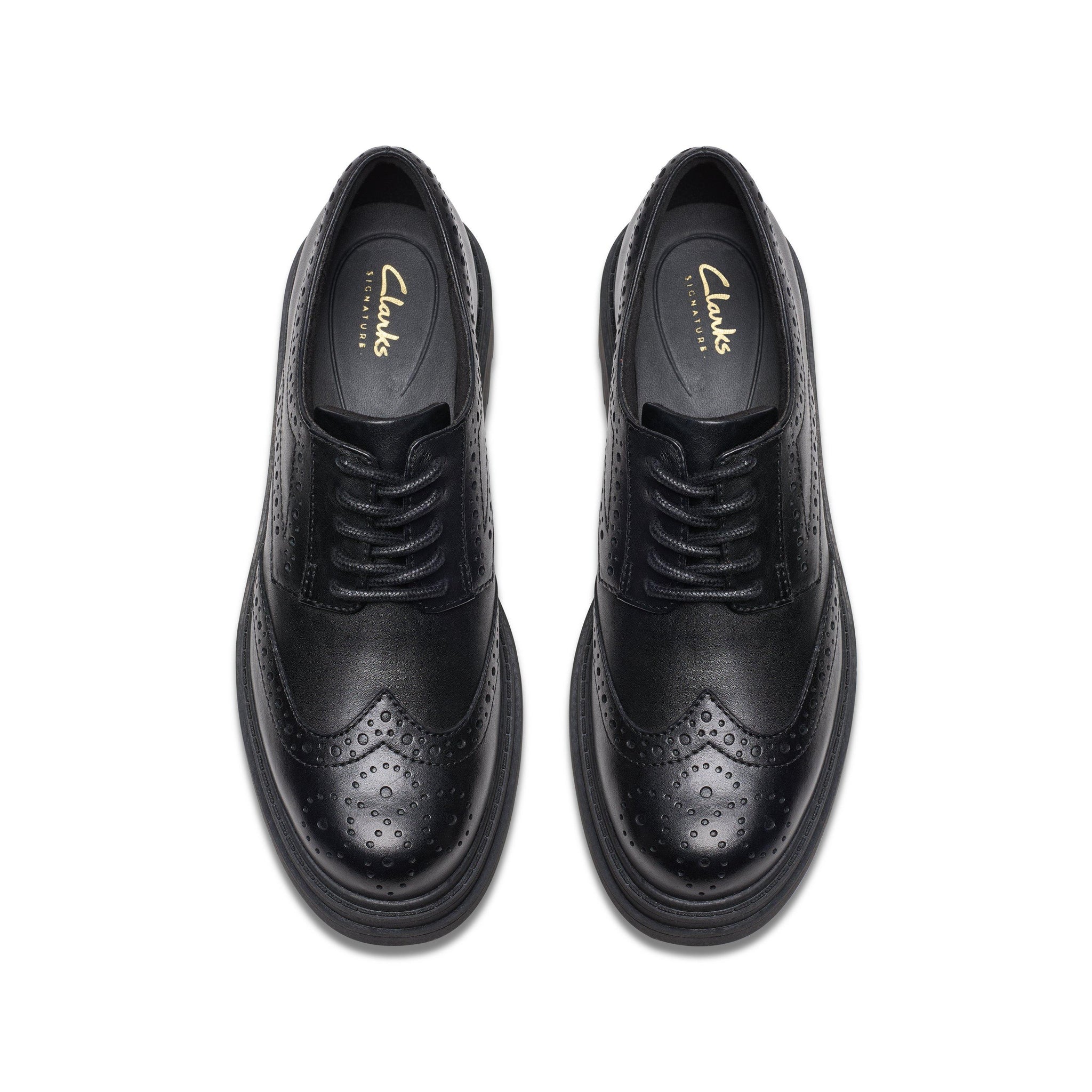 Clarks Girls School Shoe Orinoco 3 Derby Black Leather