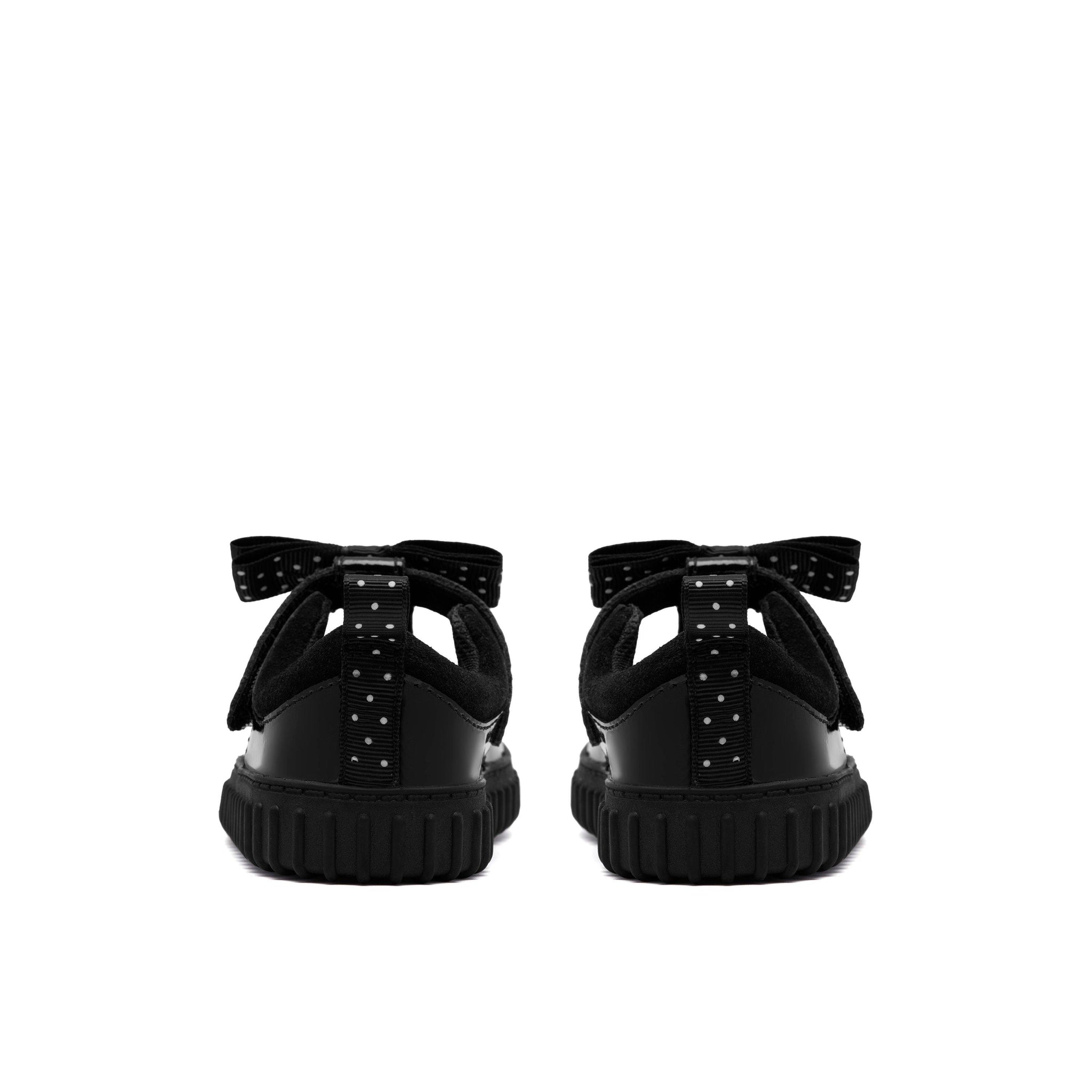 Clarks Girls Shoe Cove Bow T Black Patent