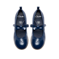 Clarks Girls Shoe Charm Bow K Navy Patent