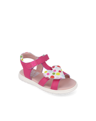 Agatha Ruiz girls' fuchsia sandal with touch-fastening strap