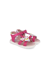 Agatha Ruiz girls' fuchsia sandal with touch-fastening strap