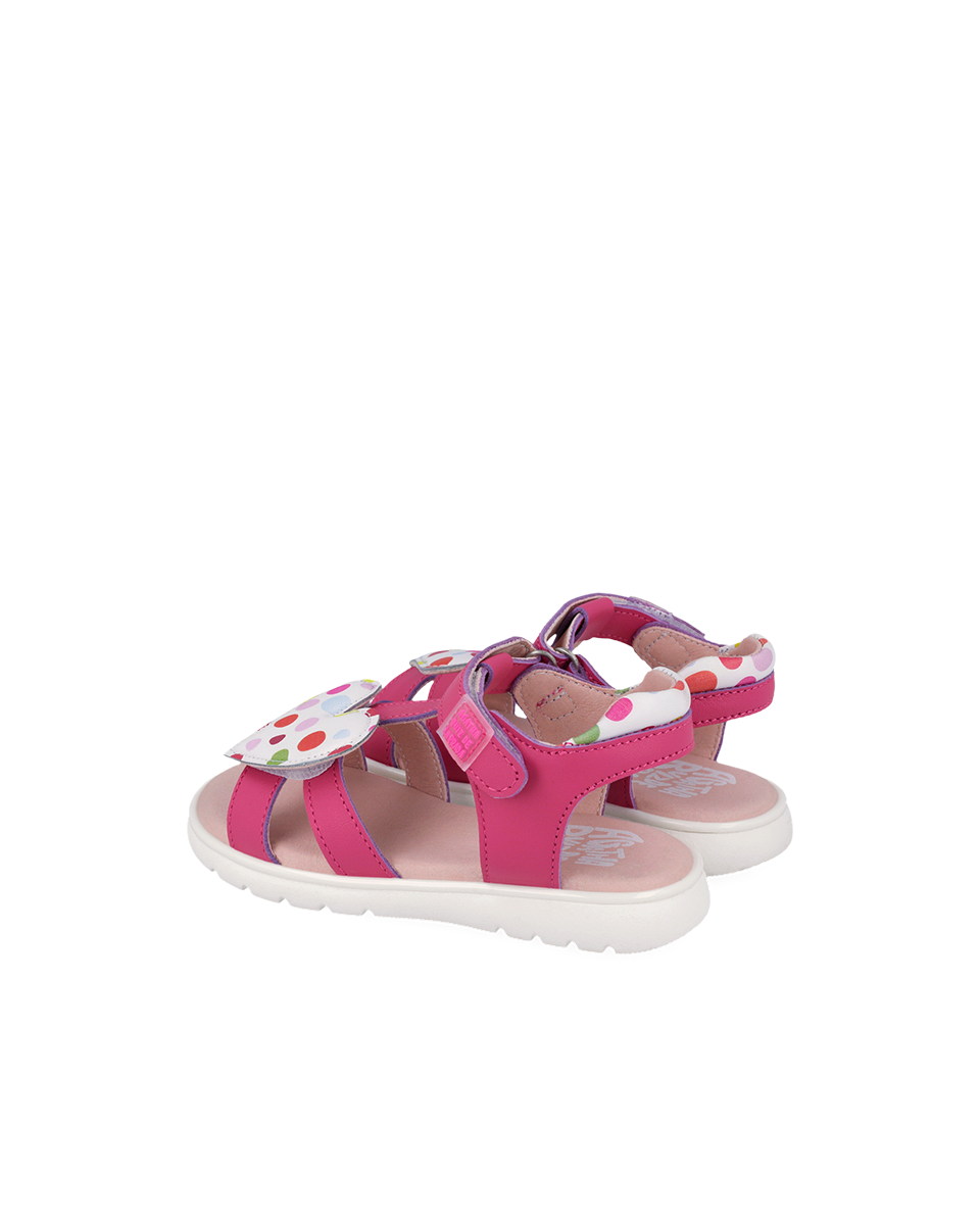 Agatha Ruiz girls' fuchsia sandal with touch-fastening strap