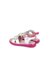 Agatha Ruiz girls' white sandal with touch-fastening strap