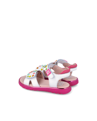 Agatha Ruiz girls' white sandal with touch-fastening strap