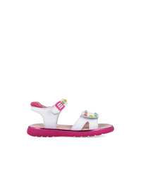 Agatha Ruiz girls' white sandal with touch-fastening strap