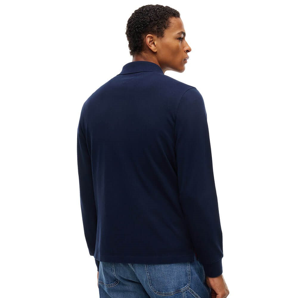 Tommy Jeans men's dark blue essential long-sleeve polo shirt