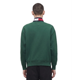 Tommy Jeans Mens Relaxed Branded Collar 1/4 Zip Velvet Green