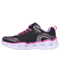 Skechers Girls Trainer Heart Lights Retro Lights Black/Multi