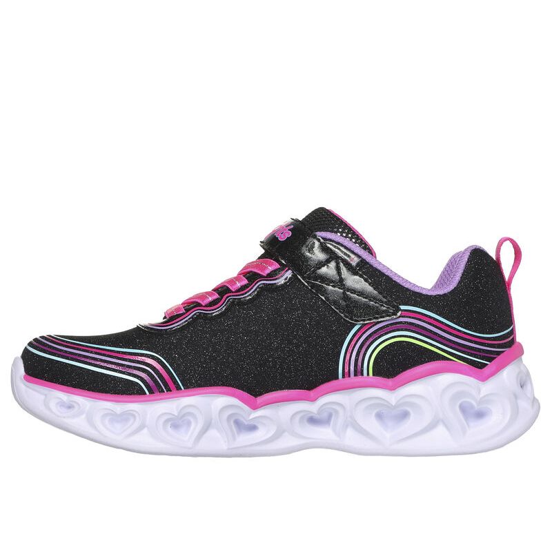Skechers Girls Trainer Heart Lights Retro Lights Black/Multi
