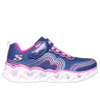 Skechers Girls Trainer Heart Lights Retro Lights Navy/Multi