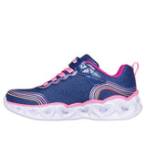 Skechers Girls Trainer Heart Lights Retro Lights Navy/Multi