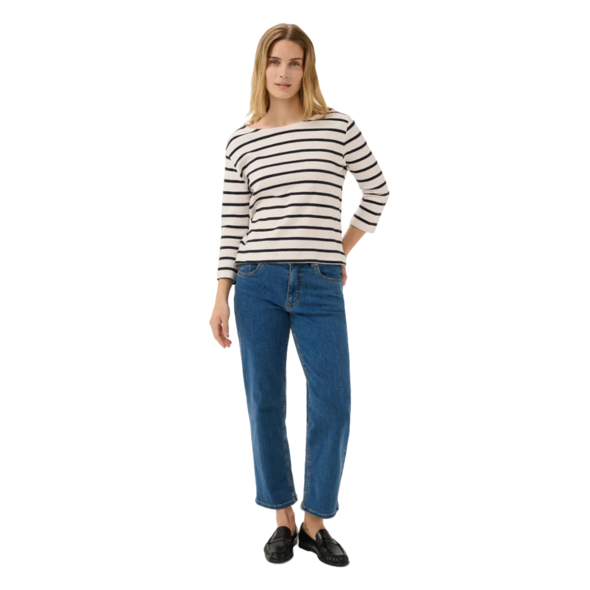 Part Two Womens T-Shirt Nela Dark Navy Stripe