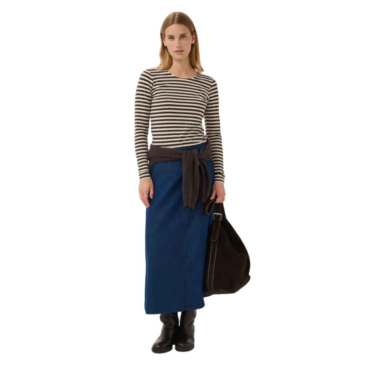 Part Two women's mole brown striped Nemajas t-shirt