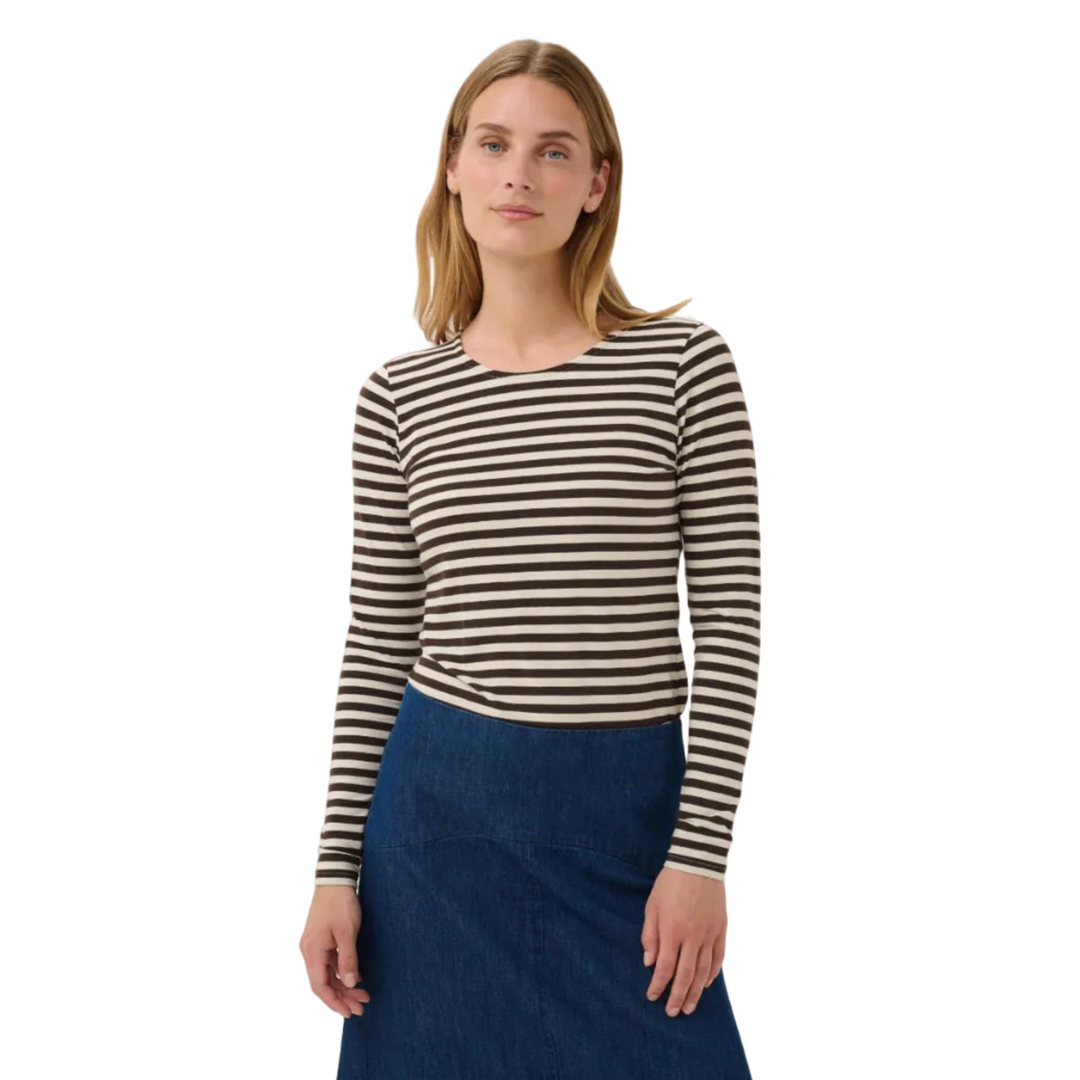 Part Two women's mole brown striped Nemajas t-shirt