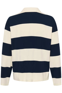 Part Two Womens AmariPW Rugby Top Aftermidnight Stripe