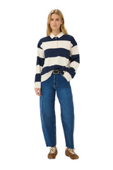 Part Two Womens AmariPW Rugby Top Aftermidnight Stripe