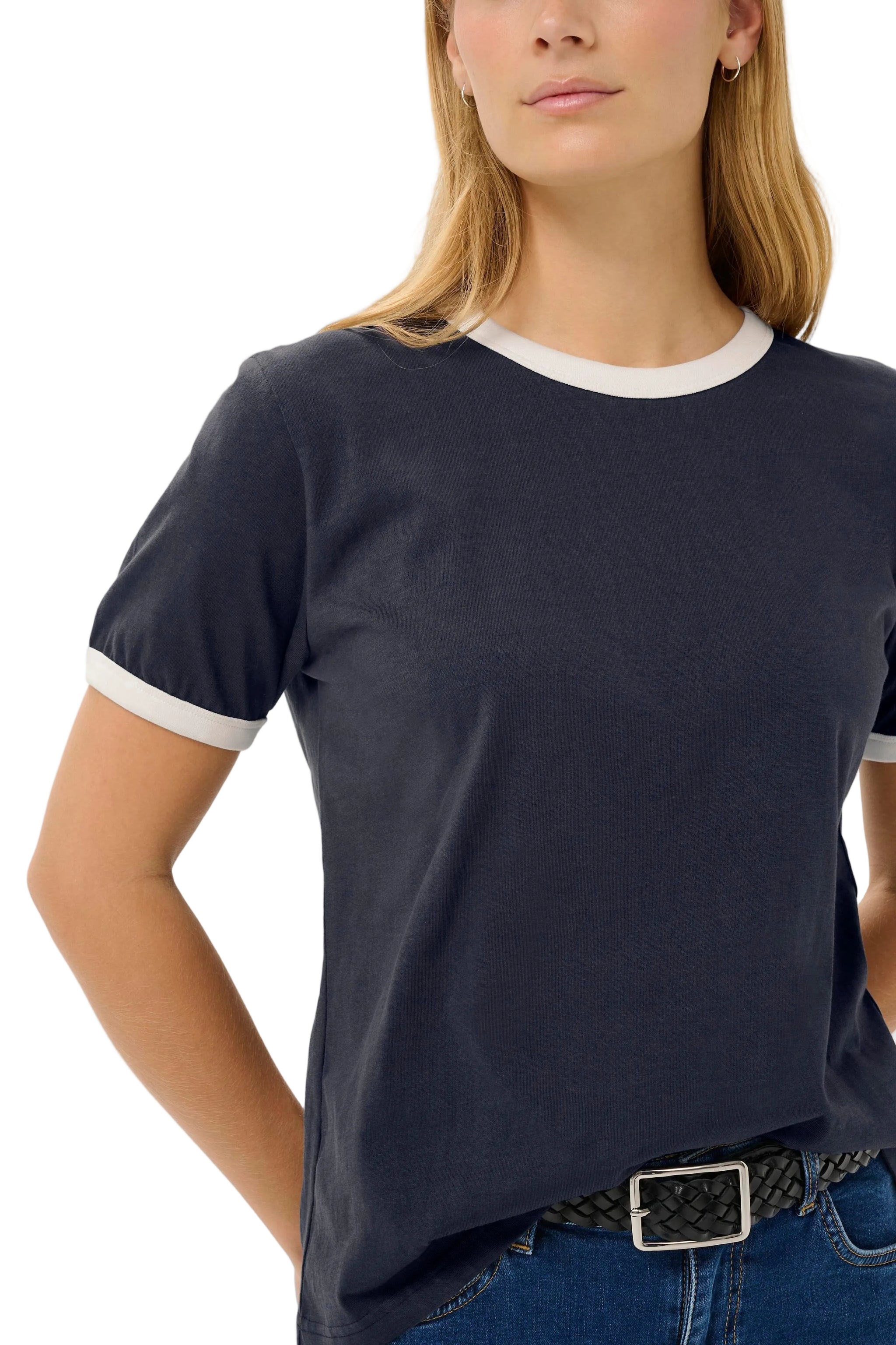 Part Two Womens Angelita T-Shirt Navy/Whisper White