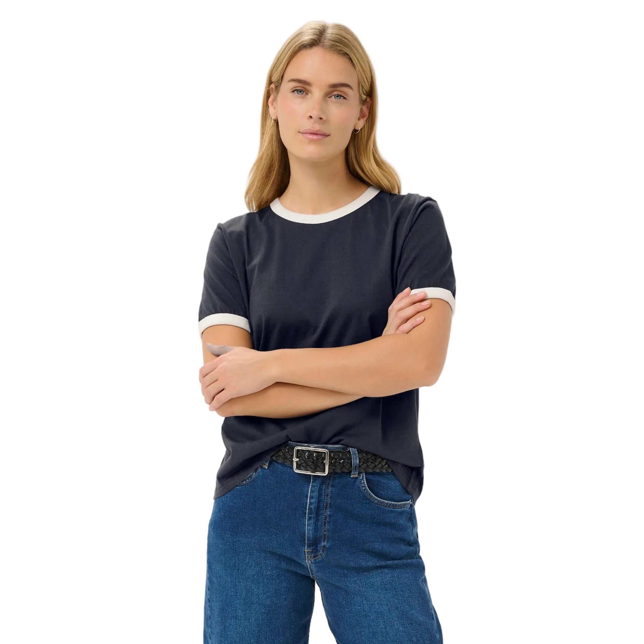 Part Two Womens Angelita T-Shirt Navy/Whisper White