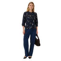 Part Two Womens Shirt Constantina Dark Navy Botanical Flower