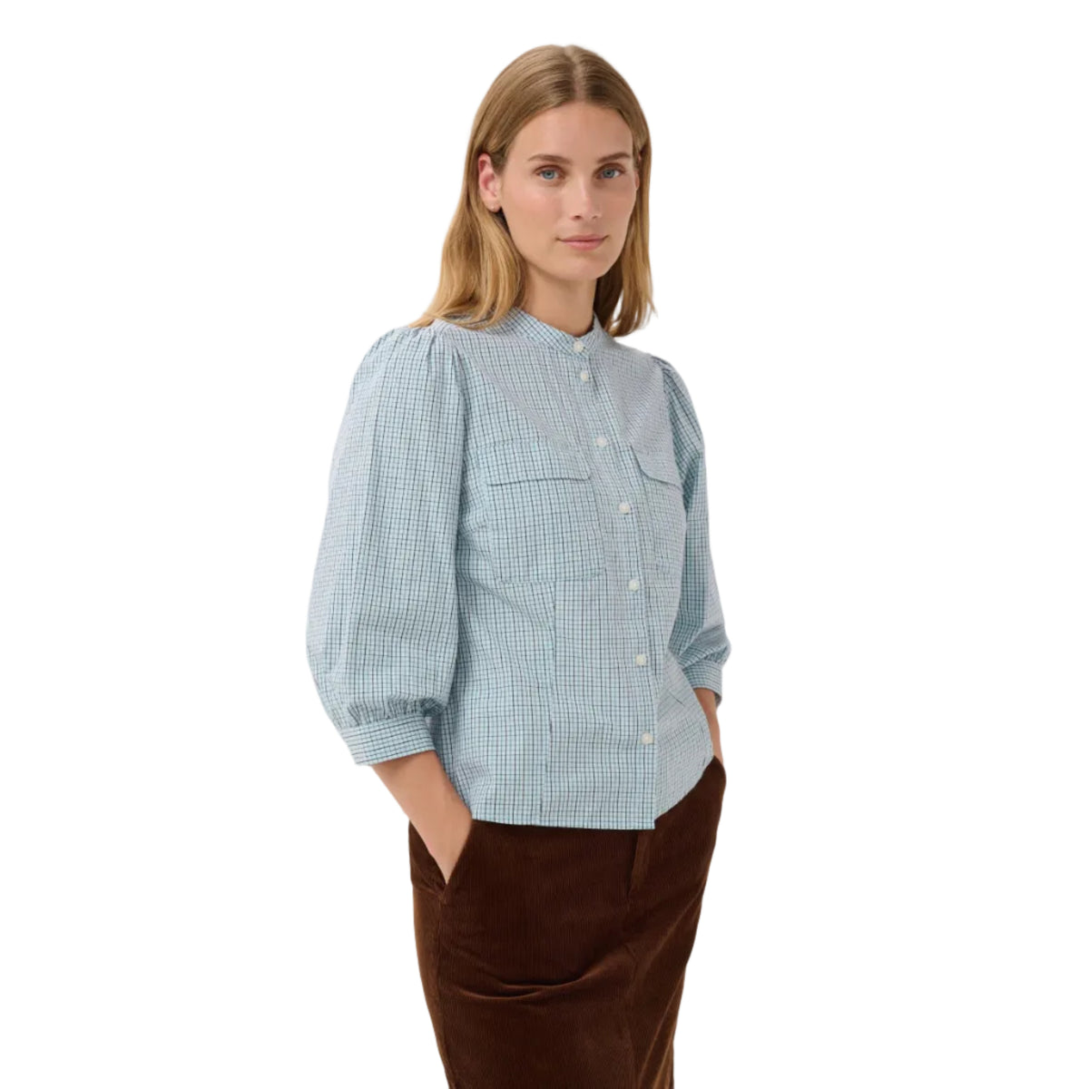 Part Two women's Gray Dawn check Chinette shirt