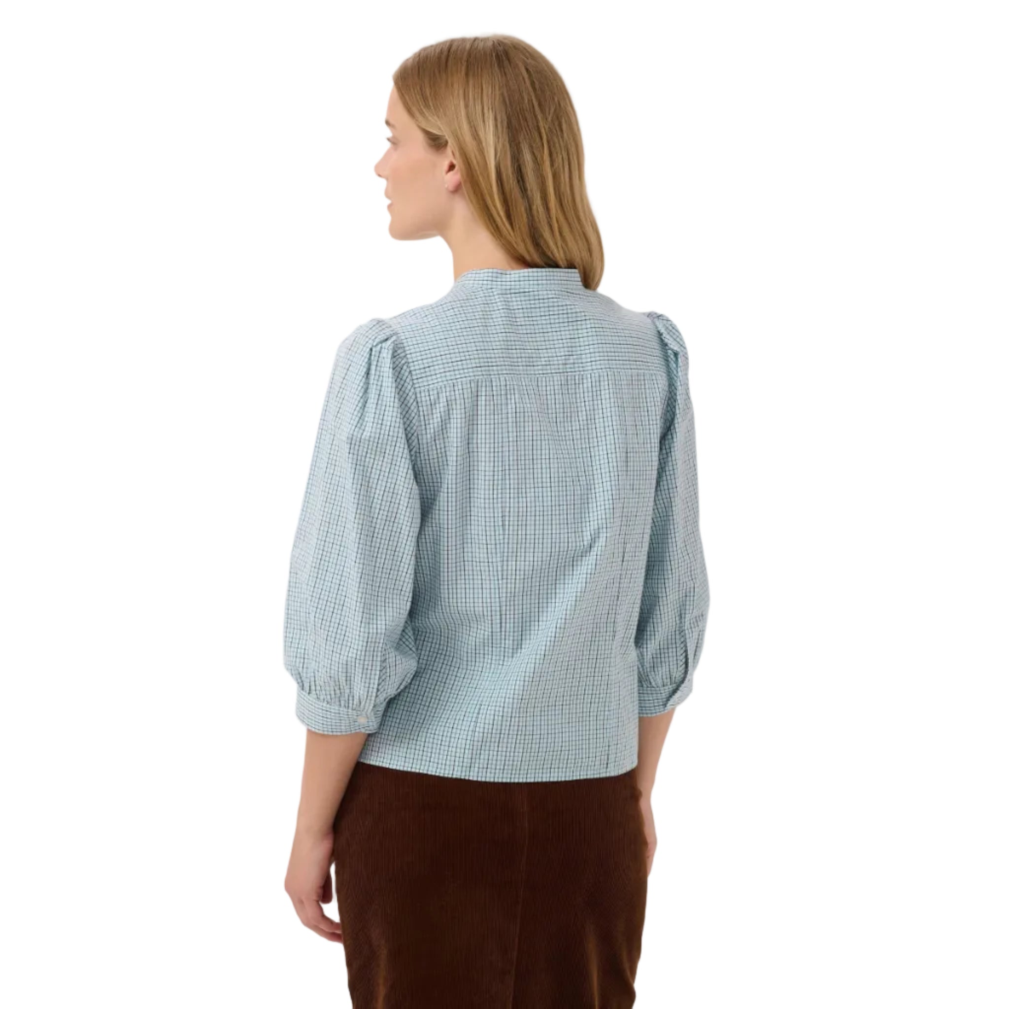 Part Two Womens Shirt Chinette Gray Dawn Check